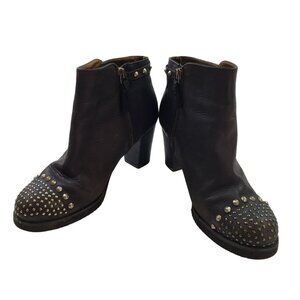 Ann Tuil Leather Studded Ankle Boots Size 39/US Size 8